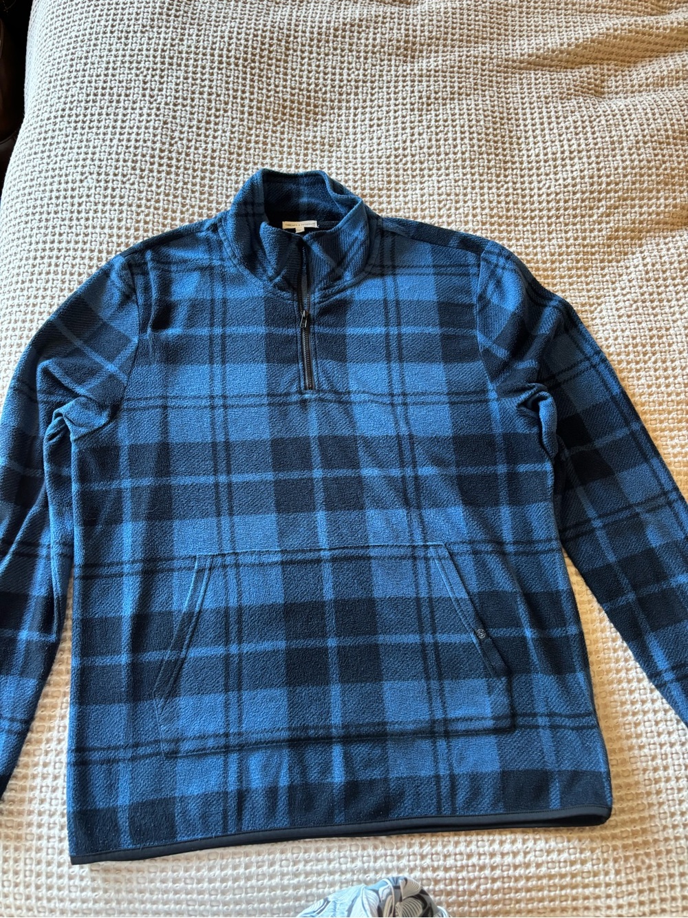 Threads 4 Thought Blue & Navy Plaid Quarter-Zip Fleece